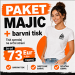 Paketi majic z enostranskim tiskom spredaj srčna stran